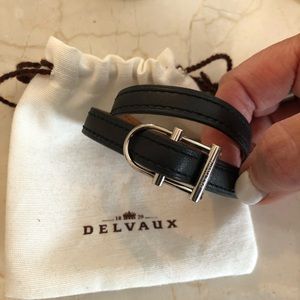 AUTHENTIC DELVAUX BLACK LEATHER WRAP BRACELET